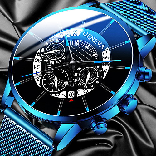 Men's Steel Band Watches Quartz Modern Style Stylish Stainless Steel Blue Calendar / date / day Casual Watch Cool Analog Classic Casual - Black Blue Gold One Year Battery Life
Men's Steel Band Watches Quartz Modern Style Stylish Stainless Steel Blue Calendar / date / day Casual Watch Cool Analog Classic Casual - Black Blue Gold One Year Battery Life