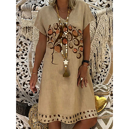 Women's A-Line Dress Knee Length Dress - Short Sleeves Print Summer Casual Chinoiserie 2020 Blue Purple Khaki Green S M L XL XXL XXXL
Women's A-Line Dress Knee Length Dress - Short Sleeves Print Summer Casual Chinoiserie 2020 Blue Purple Khaki Green S M L XL XXL XXXL