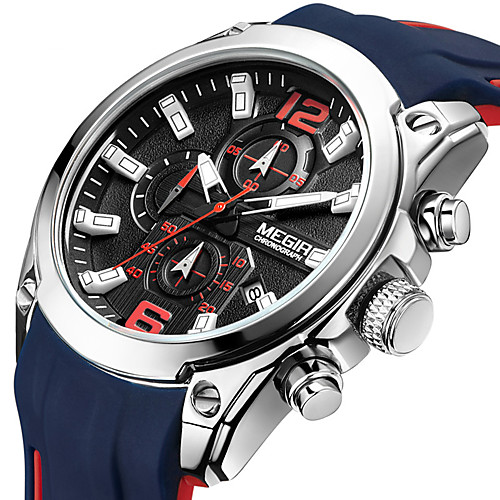 MEGIR Men's Sport Watch Analog Quartz Modern Style Sporty Outdoor Water Resistant / Waterproof Calendar / date / day Chronograph / Two Years / Silicone
MEGIR Men's Sport Watch Analog Quartz Modern Style Sporty Outdoor Water Resistant / Waterproof Calendar / date / day Chronograph / Two Years / Silicone