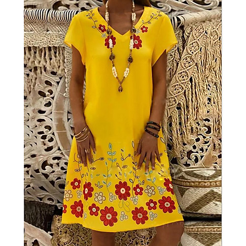 Women's A-Line Dress Knee Length Dress - Short Sleeves Print Summer Work 2020 Yellow S M L XL XXL XXXL
Women's A-Line Dress Knee Length Dress - Short Sleeves Print Summer Work 2020 Yellow S M L XL XXL XXXL