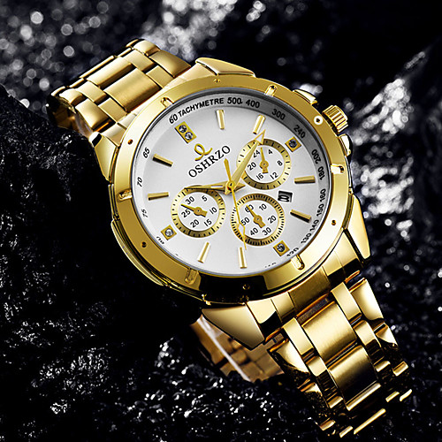 Men's Steel Band Watches Quartz Modern Style Stylish Stainless Steel Gold 30 m Water Resistant / Waterproof Calendar / date / day Casual Watch Analog Cool Big Face - White Black Gold One Year Battery
Men's Steel Band Watches Quartz Modern Style Stylish Stainless Steel Gold 30 m Water Resistant / Waterproof Calendar / date / day Casual Watch Analog Cool Big Face - White Black Gold One Year Battery