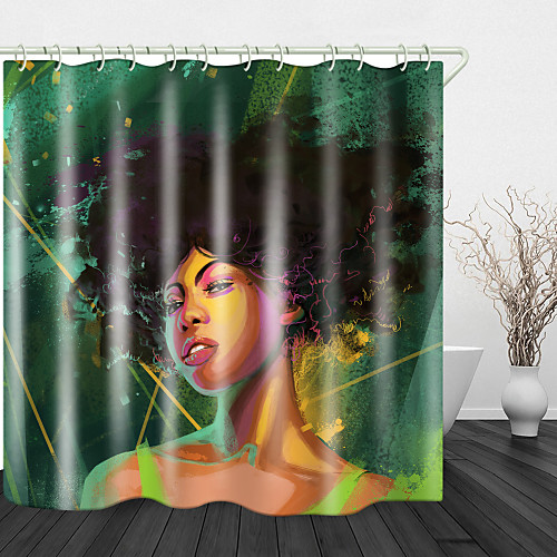 African Girl on Green Background Shower Curtains & Hooks Modern Polyester New Design
African Girl on Green Background Shower Curtains & Hooks Modern Polyester New Design
