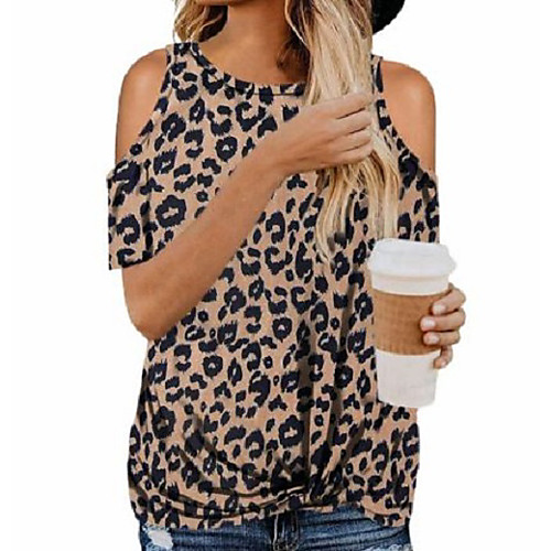 Women's Blouse Shirt Leopard Cheetah Print Round Neck Basic Tops White Black Army Green
Women's Blouse Shirt Leopard Cheetah Print Round Neck Basic Tops White Black Army Green