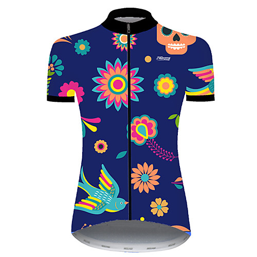 21Grams Women's Short Sleeve Cycling Jersey Nylon Polyester BlueYellow Skull Floral Botanical Funny Bike Jersey Top Mountain Bike MTB Road Bike Cycling Breathable Quick Dry Ultraviolet Resistant
21Grams Women's Short Sleeve Cycling Jersey Nylon Polyester BlueYellow Skull Floral Botanical Funny Bike Jersey Top Mountain Bike MTB Road Bike Cycling Breathable Quick Dry Ultraviolet Resistant