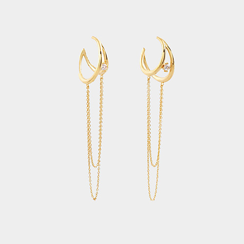 Women's AAA Cubic Zirconia Earrings Moon Statement Luxury Trendy Fashion Cool 18K Gold Plated Earrings Jewelry Gold For Formal Prom Date Street Festival
Women's AAA Cubic Zirconia Earrings Moon Statement Luxury Trendy Fashion Cool 18K Gold Plated Earrings Jewelry Gold For Formal Prom Date Street Festival