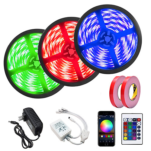 3x5M LED Light Strips RGB Tiktok Lights Smart Lights 450 LEDs 5050 SMD 10mm 1 24Keys Remote Controller WiFi Controller 1x5m Double-sided Tape 1 set APP Control Cuttable Linkable 12 V
3x5M LED Light Strips RGB Tiktok Lights Smart Lights 450 LEDs 5050 SMD 10mm 1 24Keys Remote Controller WiFi Controller 1x5m Double-sided Tape 1 set APP Control Cuttable Linkable 12 V