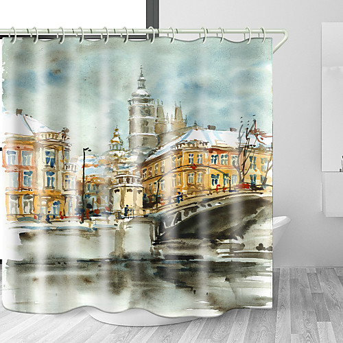 Watercolor Painting City Digital Print Waterproof Fabric Shower Curtain for Bathroom Home Decor Covered Bathtub Curtains Liner Includes with Hooks
Watercolor Painting City Digital Print Waterproof Fabric Shower Curtain for Bathroom Home Decor Covered Bathtub Curtains Liner Includes with Hooks