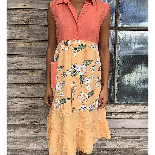 Women's A-Line Dress Midi Dress - Sleeveless Floral Summer Work 2020 Yellow Orange S M L XL
Women's A-Line Dress Midi Dress - Sleeveless Floral Summer Work 2020 Yellow Orange S M L XL