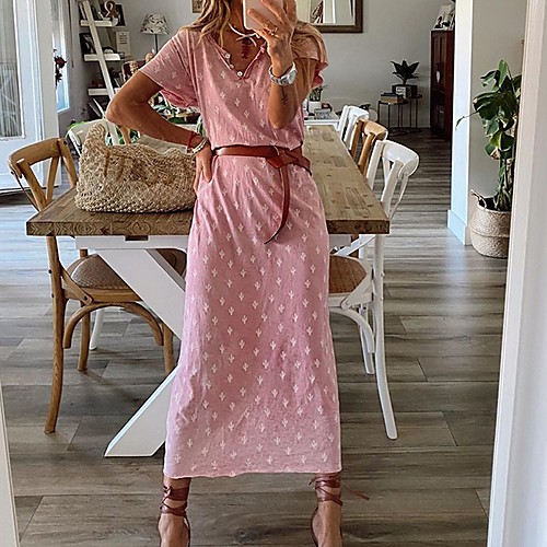 Women's A-Line Dress Midi Dress - Short Sleeves Geometric Summer Casual 2020 Blushing Pink S M L XL
Women's A-Line Dress Midi Dress - Short Sleeves Geometric Summer Casual 2020 Blushing Pink S M L XL