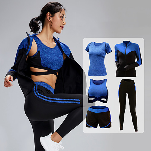 Women's 5pcs Tracksuit Yoga Suit Winter Zipper Wirefree Fashion Purple Blue Gray Yoga Fitness Running High Waist Shorts Jacket Tee Tshirt Long Sleeve Sport Activewear Tummy Control Butt Lift Quick
Women's 5pcs Tracksuit Yoga Suit Winter Zipper Wirefree Fashion Purple Blue Gray Yoga Fitness Running High Waist Shorts Jacket Tee Tshirt Long Sleeve Sport Activewear Tummy Control Butt Lift Quick