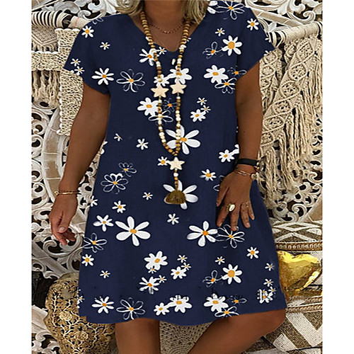 Women's A-Line Dress Daisy Knee Length Dress - Short Sleeves Print Summer V Neck Casual Mumu 2020 Dusty Blue S M L XL XXL XXXL XXXXL
Women's A-Line Dress Daisy Knee Length Dress - Short Sleeves Print Summer V Neck Casual Mumu 2020 Dusty Blue S M L XL XXL XXXL XXXXL