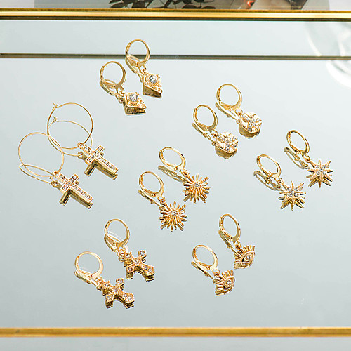Women's Synthetic Diamond Earrings Cross Luxury Trendy Fashion Modern Cool Earrings Jewelry Gold For Formal Prom Date Street Festival
Women's Synthetic Diamond Earrings Cross Luxury Trendy Fashion Modern Cool Earrings Jewelry Gold For Formal Prom Date Street Festival