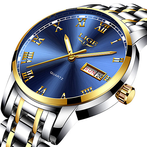 LIGE Men's Steel Band Watches Analog Quartz Modern Style Stylish Casual Water Resistant / Waterproof / Stainless Steel / Stainless Steel
LIGE Men's Steel Band Watches Analog Quartz Modern Style Stylish Casual Water Resistant / Waterproof / Stainless Steel / Stainless Steel