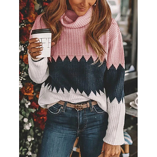 Women's Color Block Pullover Long Sleeve Oversized Sweater Cardigans Turtleneck Fall Purple Blushing Pink Khaki
Women's Color Block Pullover Long Sleeve Oversized Sweater Cardigans Turtleneck Fall Purple Blushing Pink Khaki