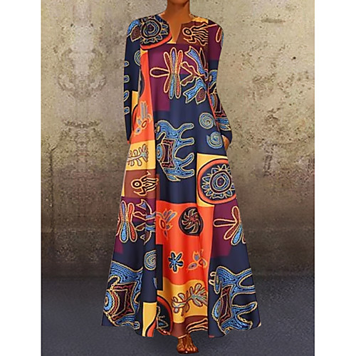 Women's Shift Dress Maxi long Dress Yellow Red Long Sleeve Geometric V Neck Hot Elegant M L XL XXL 3XL
Women's Shift Dress Maxi long Dress Yellow Red Long Sleeve Geometric V Neck Hot Elegant M L XL XXL 3XL