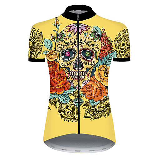 21Grams Women's Short Sleeve Cycling Jersey Summer Nylon Polyester Black / Yellow Sugar Skull Skull Floral Botanical Bike Jersey Top Mountain Bike MTB Road Bike Cycling Ultraviolet Resistant Quick
21Grams Women's Short Sleeve Cycling Jersey Summer Nylon Polyester Black / Yellow Sugar Skull Skull Floral Botanical Bike Jersey Top Mountain Bike MTB Road Bike Cycling Ultraviolet Resistant Quick