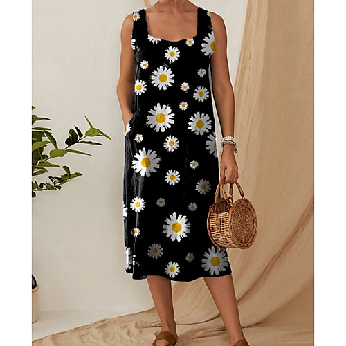 Women's Shift Dress Midi Dress - Sleeveless Floral Print Summer Casual Daily 2020 Black M L XL XXL XXXL
Women's Shift Dress Midi Dress - Sleeveless Floral Print Summer Casual Daily 2020 Black M L XL XXL XXXL