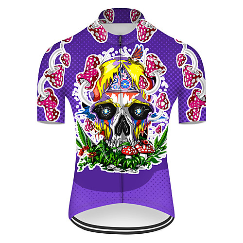 21Grams Men's Short Sleeve Cycling Jersey Summer Nylon Polyester Violet Sugar Skull Novelty Skull Bike Jersey Top Mountain Bike MTB Road Bike Cycling Ultraviolet Resistant Quick Dry Breathable Sports
21Grams Men's Short Sleeve Cycling Jersey Summer Nylon Polyester Violet Sugar Skull Novelty Skull Bike Jersey Top Mountain Bike MTB Road Bike Cycling Ultraviolet Resistant Quick Dry Breathable Sports