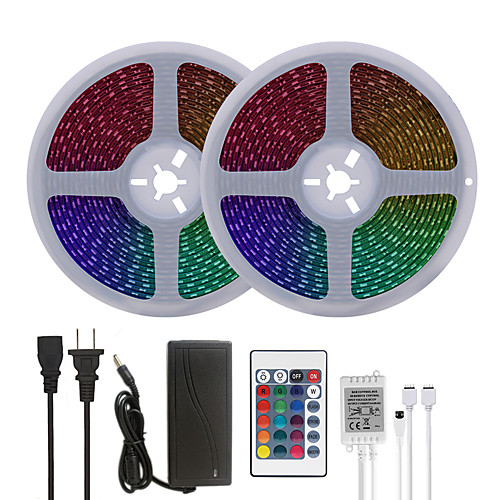 Bright RGB LED Strip Lights 32.8ft 10M Waterproof RGB Tiktok Lights 1200LEDs SMD 5050 with 24 Keys IR Remote Controller and 100-240V Adapter for Home Bedroom Kitchen TV Back Lights DIY Deco
Bright RGB LED Strip Lights 32.8ft 10M Waterproof RGB Tiktok Lights 1200LEDs SMD 5050 with 24 Keys IR Remote Controller and 100-240V Adapter for Home Bedroom Kitchen TV Back Lights DIY Deco