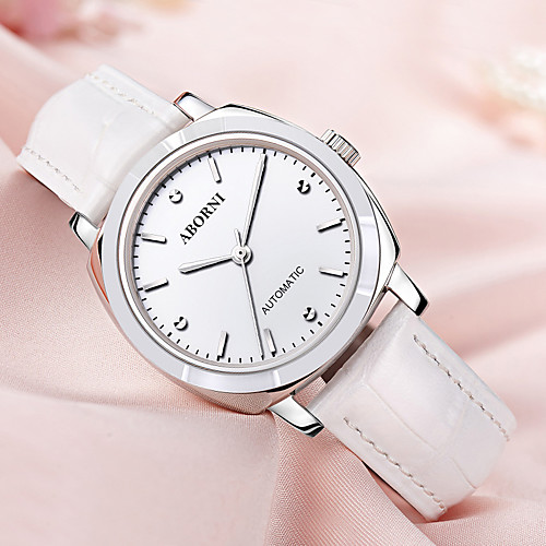 Women's Mechanical Watch Casual Minimalist Genuine Leather Automatic self-winding White / Black WhiteGold White Water Resistant / Waterproof Analog / Stainless Steel
Women's Mechanical Watch Casual Minimalist Genuine Leather Automatic self-winding White / Black WhiteGold White Water Resistant / Waterproof Analog / Stainless Steel