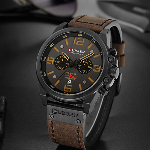 CURREN Men's Sport Watch Quartz Modern Style PU Leather Black / Red / Brown Water Resistant / Waterproof Altimeter Calendar / date / day Analog Classic Vintage - Black Blue Red
CURREN Men's Sport Watch Quartz Modern Style PU Leather Black / Red / Brown Water Resistant / Waterproof Altimeter Calendar / date / day Analog Classic Vintage - Black Blue Red