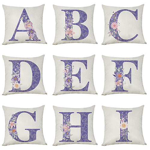 9 pcs Linen Pillow Cover, Floral English Character A-I Casual Modern Square Traditional Classic
9 pcs Linen Pillow Cover, Floral English Character A-I Casual Modern Square Traditional Classic
