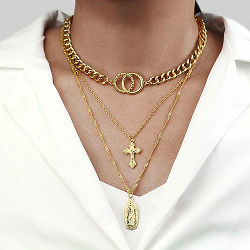 Women's Pendant Necklace Necklace Layered Necklace Stacking Stackable Cross Statement Vintage Punk Trendy Chrome Gold 57 cm Necklace Jewelry 1pc For Party Evening Formal Street Beach Festival
Women's Pendant Necklace Necklace Layered Necklace Stacking Stackable Cross Statement Vintage Punk Trendy Chrome Gold 57 cm Necklace Jewelry 1pc For Party Evening Formal Street Beach Festival