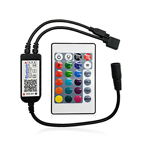 Bluetooth LED Smart Controller Working with Android and IOS System Free App for RGB LED Light Comes With 24 Keys IR Remote Control DC5V-24V
Bluetooth LED Smart Controller Working with Android and IOS System Free App for RGB LED Light Comes With 24 Keys IR Remote Control DC5V-24V