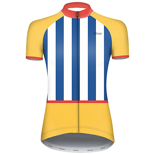 21Grams Women's Short Sleeve Cycling Jersey Summer Nylon Polyester BlueYellow Stripes Patchwork Bike Jersey Top Mountain Bike MTB Road Bike Cycling Ultraviolet Resistant Quick Dry Breathable Sports
21Grams Women's Short Sleeve Cycling Jersey Summer Nylon Polyester BlueYellow Stripes Patchwork Bike Jersey Top Mountain Bike MTB Road Bike Cycling Ultraviolet Resistant Quick Dry Breathable Sports