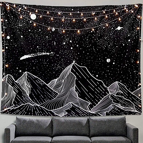 Sketch Wall Tapestry Art Decor Blanket Curtain Hanging Home Bedroom Living Room Decoration Black and White Mountain Galaxy Meteor Star Moon
Sketch Wall Tapestry Art Decor Blanket Curtain Hanging Home Bedroom Living Room Decoration Black and White Mountain Galaxy Meteor Star Moon