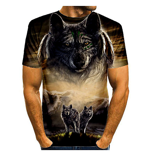 Men's T shirt Shirt Graphic Animal Print Short Sleeve Daily Tops Basic Round Neck Brown
Men's T shirt Shirt Graphic Animal Print Short Sleeve Daily Tops Basic Round Neck Brown