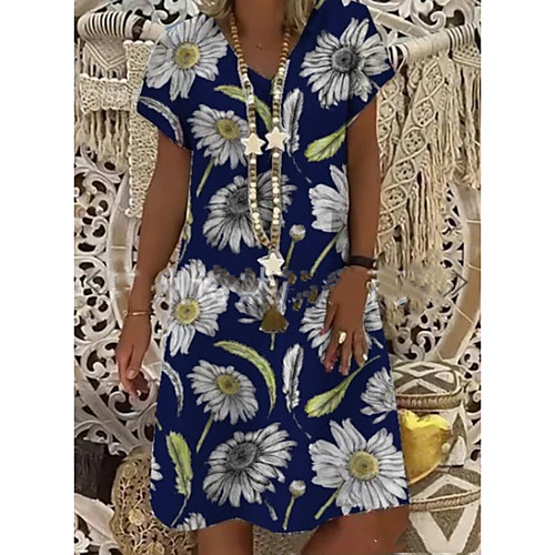 Women's A-Line Dress Knee Length Dress - Short Sleeves Print Summer Casual Mumu 2020 Dusty Blue S M L XL XXL XXXL
Women's A-Line Dress Knee Length Dress - Short Sleeves Print Summer Casual Mumu 2020 Dusty Blue S M L XL XXL XXXL