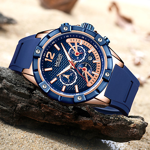 MEGIR Men's Sport Watch Analog Quartz Modern Style Sporty Outdoor Water Resistant / Waterproof Calendar / date / day Chronograph / Two Years / Silicone
MEGIR Men's Sport Watch Analog Quartz Modern Style Sporty Outdoor Water Resistant / Waterproof Calendar / date / day Chronograph / Two Years / Silicone