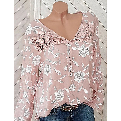 Women's Blouse Shirt Floral Flower Long Sleeve Print Round Neck Tops Black Blue Red
Women's Blouse Shirt Floral Flower Long Sleeve Print Round Neck Tops Black Blue Red