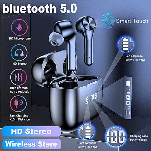 LITBest T9 TWS True Wireless Earbuds Bluetooth 5.0 with Microphone Charging Box Auto Pairing LED Power Display for Travel Entertainment
LITBest T9 TWS True Wireless Earbuds Bluetooth 5.0 with Microphone Charging Box Auto Pairing LED Power Display for Travel Entertainment