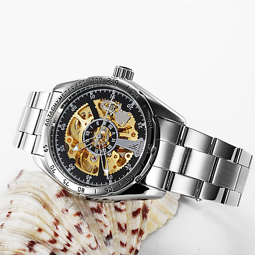 Men's Mechanical Watch Automatic self-winding Stainless Steel 30 m Water Resistant / Waterproof Hollow Engraving Noctilucent Analog Fashion Cool - Black / Silver BlackGloden WhiteGolden One Year
Men's Mechanical Watch Automatic self-winding Stainless Steel 30 m Water Resistant / Waterproof Hollow Engraving Noctilucent Analog Fashion Cool - Black / Silver BlackGloden WhiteGolden One Year