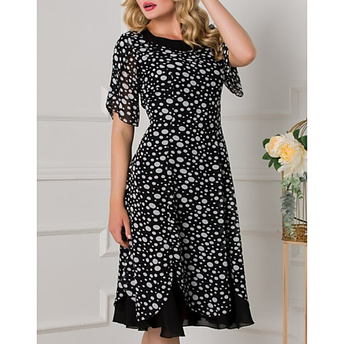 Women's A-Line Dress Knee Length Dress - Half Sleeve Polka Dot Print Summer Casual Daily 2020 Black M L XL XXL XXXL
Women's A-Line Dress Knee Length Dress - Half Sleeve Polka Dot Print Summer Casual Daily 2020 Black M L XL XXL XXXL
