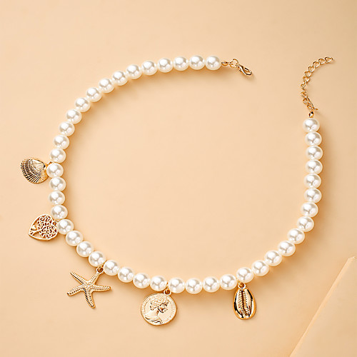 Women's Pendant Necklace Necklace Pearl Necklace Classic Tree of Life Starfish Shell Classic Elegant Trendy Fashion Imitation Pearl Chrome White 43 cm Necklace Jewelry 1pc For Party Evening
Women's Pendant Necklace Necklace Pearl Necklace Classic Tree of Life Starfish Shell Classic Elegant Trendy Fashion Imitation Pearl Chrome White 43 cm Necklace Jewelry 1pc For Party Evening