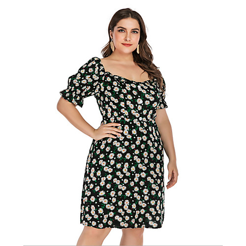 Women's Plus Size A-Line Dress Knee Length Dress - Short Sleeves Floral Summer Casual Vintage 2020 Black L XXXL XXXXL
Women's Plus Size A-Line Dress Knee Length Dress - Short Sleeves Floral Summer Casual Vintage 2020 Black L XXXL XXXXL