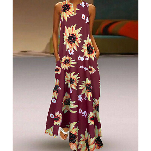 Women's Swing Dress Maxi long Dress - Sleeveless Floral Summer Work 2020 Wine Black Light Blue S M L XL XXL XXXL XXXXL XXXXXL
Women's Swing Dress Maxi long Dress - Sleeveless Floral Summer Work 2020 Wine Black Light Blue S M L XL XXL XXXL XXXXL XXXXXL
