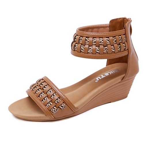 Women's Sandals Summer Wedge Heel Open Toe Daily PU Almond / Black / Brown
Women's Sandals Summer Wedge Heel Open Toe Daily PU Almond / Black / Brown