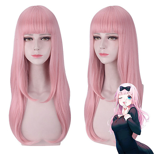 Fujiwara Chika Cosplay Wigs Women's Neat Bang 21 inch Heat Resistant Fiber kinky Straight Pink Adults' Anime Wig
Fujiwara Chika Cosplay Wigs Women's Neat Bang 21 inch Heat Resistant Fiber kinky Straight Pink Adults' Anime Wig