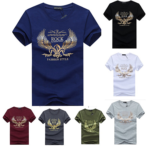 Men's T shirt Shirt Graphic Print Short Sleeve Daily Tops Cotton Basic Round Neck White Wine Army Green
Men's T shirt Shirt Graphic Print Short Sleeve Daily Tops Cotton Basic Round Neck White Wine Army Green