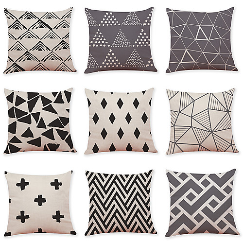 9 pcs Faux Linen Pillow Cover, Geometric Casual Modern Square Traditional Classic
9 pcs Faux Linen Pillow Cover, Geometric Casual Modern Square Traditional Classic