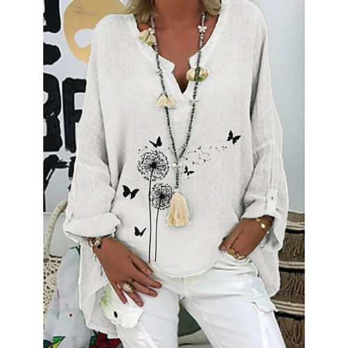 Women's Blouse Shirt Floral Flower Long Sleeve V Neck Tops White Purple Blushing Pink
Women's Blouse Shirt Floral Flower Long Sleeve V Neck Tops White Purple Blushing Pink