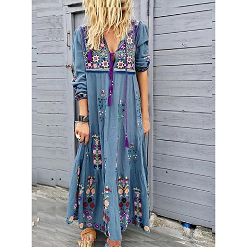 Women's Maxi long Dress Gray Red Brown Light Blue Long Sleeve Tribal Print Spring Summer Hot Vacation Boho vacation dresses Loose 2021 S M L XL XXL 3XL 4XL 5XL / High Waist
Women's Maxi long Dress Gray Red Brown Light Blue Long Sleeve Tribal Print Spring Summer Hot Vacation Boho vacation dresses Loose 2021 S M L XL XXL 3XL 4XL 5XL / High Waist