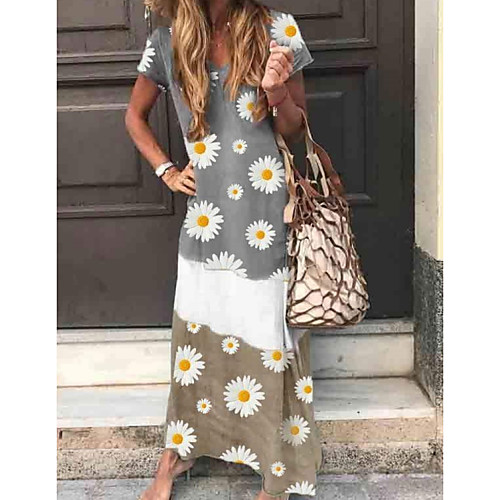 Women's Shift Dress Maxi long Dress - Short Sleeves Floral Summer Casual Mumu 2020 Blue Red Green Gray S M L XL XXL XXXL
Women's Shift Dress Maxi long Dress - Short Sleeves Floral Summer Casual Mumu 2020 Blue Red Green Gray S M L XL XXL XXXL