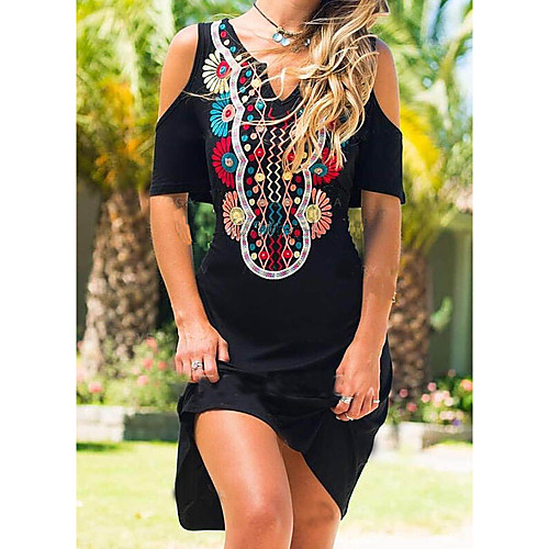 Women's Sheath Dress Knee Length Dress - Short Sleeves Floral Summer Casual Daily 2020 Black M L XL XXL XXXL
Women's Sheath Dress Knee Length Dress - Short Sleeves Floral Summer Casual Daily 2020 Black M L XL XXL XXXL