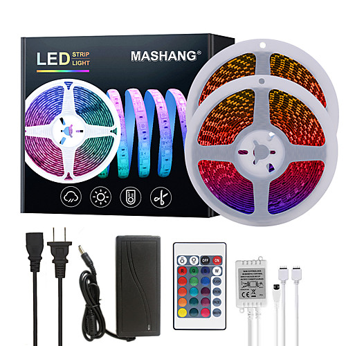 Bright RGB LED Strip Lights 32.8ft 10M RGB Tiktok Lights 1200LEDs SMD 5050 with 24 Keys IR Remote Controller and 100-240V Adapter for Home Bedroom Kitchen TV Back Lights DIY Deco
Bright RGB LED Strip Lights 32.8ft 10M RGB Tiktok Lights 1200LEDs SMD 5050 with 24 Keys IR Remote Controller and 100-240V Adapter for Home Bedroom Kitchen TV Back Lights DIY Deco