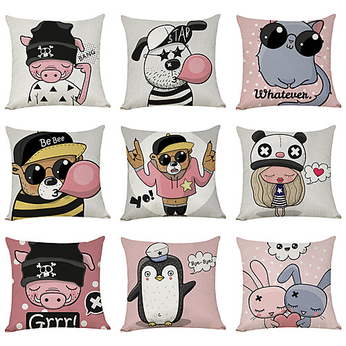9 pcs Linen Pillow Cover, Personality Trend Animal Casual Modern Square Traditional Classic
9 pcs Linen Pillow Cover, Personality Trend Animal Casual Modern Square Traditional Classic